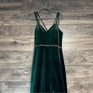 Dancing Queen Deep Green Velvet Maxi Dress